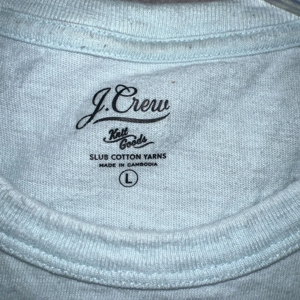 J Crew T Shirt Men's Size L Blue Aloha Maui Hawaii Floral Slub Pocket 2-Side Tee